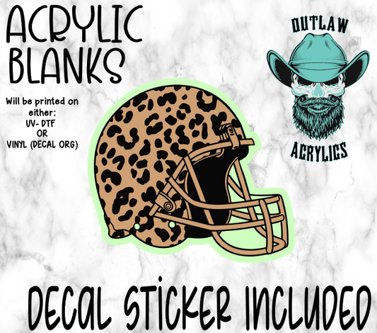 Leopard Football Helmet Acrylic & Decal Set