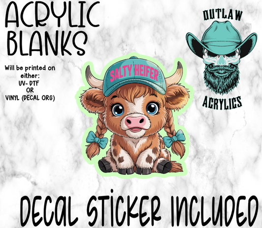 Salty Highland Girl Acrylic & Decal Set