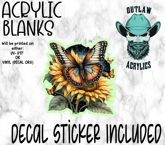 Butterfly Sunflower Style Acrylic & Decal Set