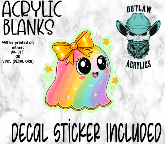 Rainbow Ghost Acrylic & Decal Set