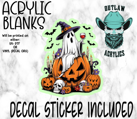 Ghost Wine Center Piece Acrylic & Decal Set