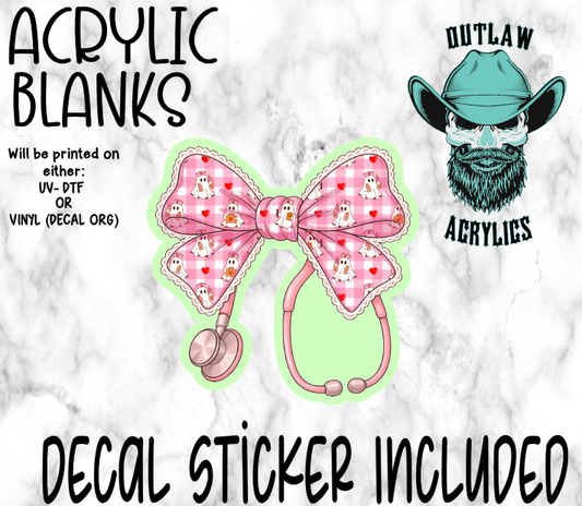 Pink Nurse Ghost Bow Scope Acrylic & Decal Set