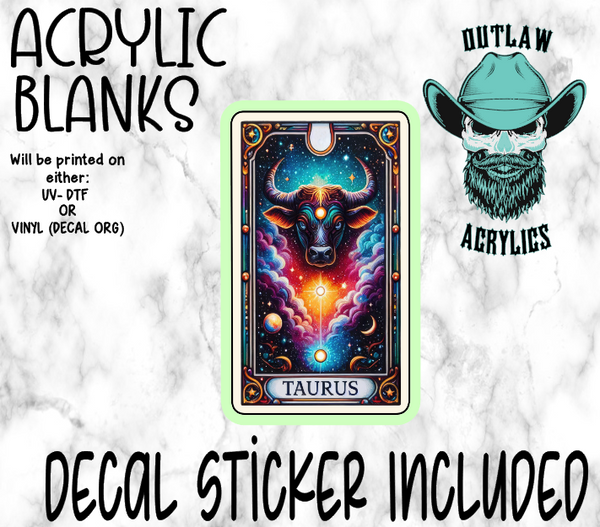 Taurus Tarot Card Acrylic & Decal Set- Outlaw Acrylics