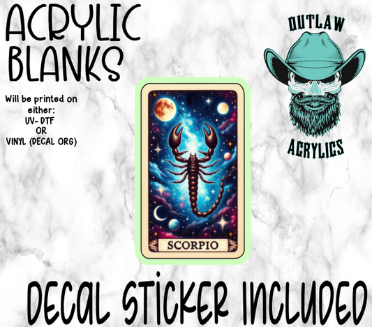 Scorpio Tarot Card Acrylic & Decal Set