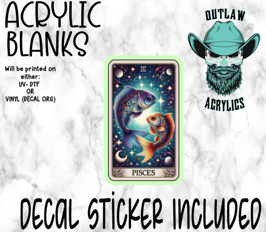 Pisces Tarot Card Acrylic & Decal Set