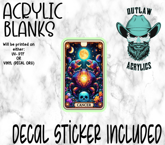Cancer Tarot Card Acrylic & Decal Set