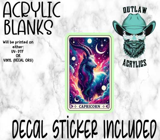 Capricorn Tarot Card Acrylic & Decal Set