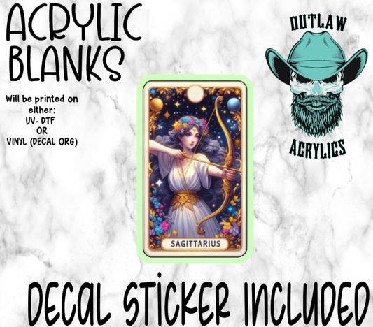 Sagittarius Tarot Card Acrylic & Decal Set