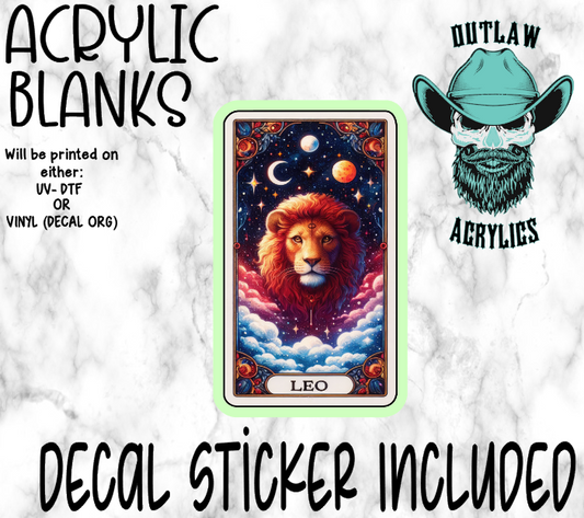 Leo Tarot Card Acrylic & Decal Set