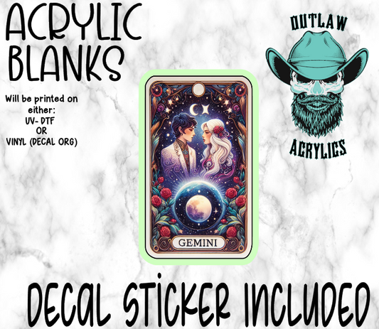 Gemini Tarot Card Acrylic & Decal Set