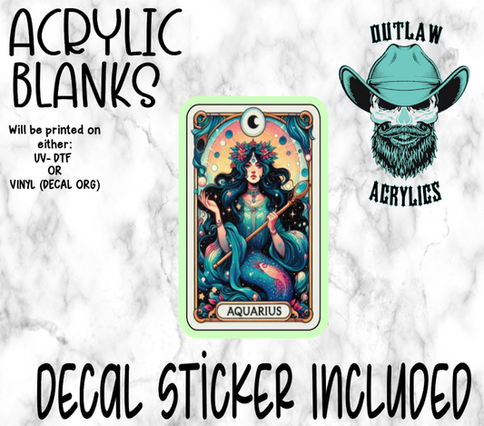 Aquarius Tarot Card Acrylic & Decal Set