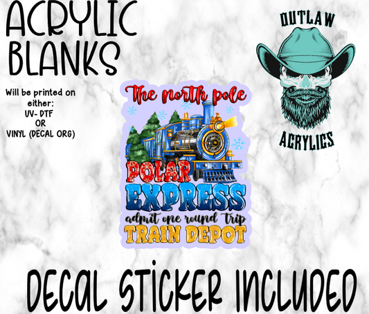 North Pole Train Depot Acrylic & Decal Set