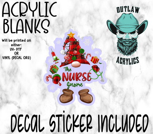 Nurse Gnome Acrylic & Decal Set