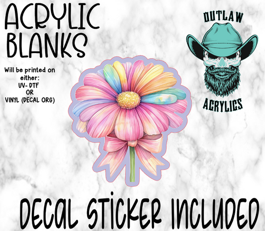 Pastel Flower Acrylic & Decal Set