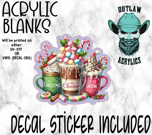 Christmas Drinks Acrylic & Decal Set