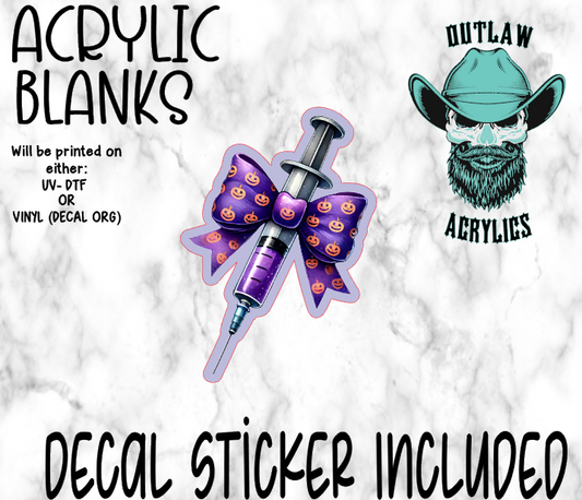 Halloween Nurse Syringe Acrylic & Decal Set