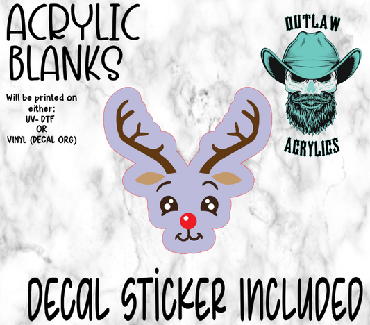 Rudolph Face Acrylic & Decal Set