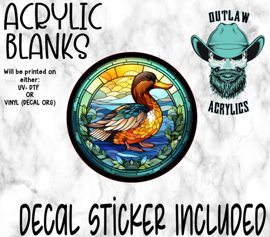 Duck Stained Glass Acrylic & Decal Set
