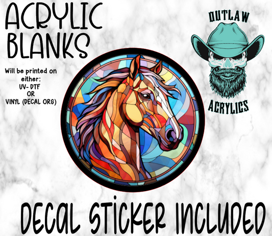 Horse Stained Glass Acrylic & Decal Set