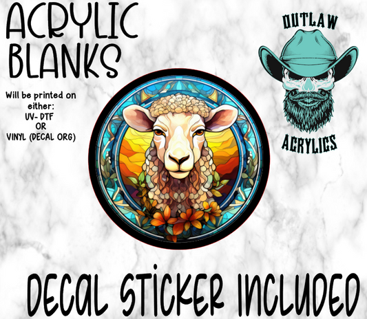 Sheep Stained Glass Acrylic & Decal Set