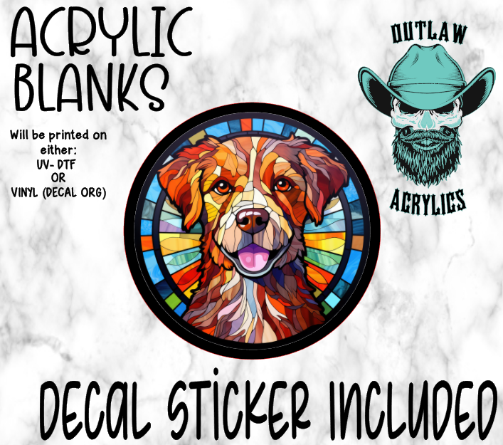 Dog Stained Glass Acrylic & Decal Set