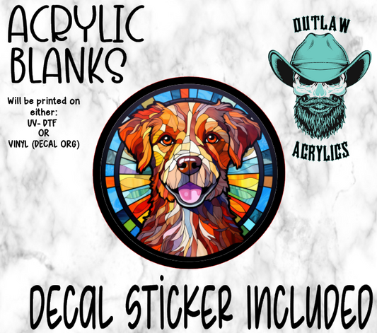 Dog Stained Glass Acrylic & Decal Set