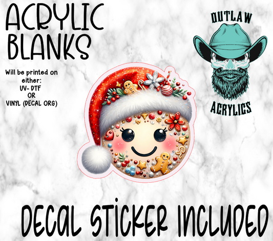 Gingerbread Smiley Acrylic & Decal Set