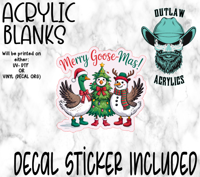 Merry Goosemas Acrylic & Decal Set