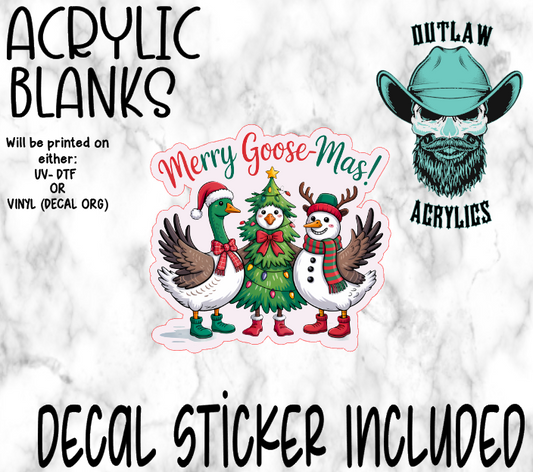 Merry Goosemas Acrylic & Decal Set