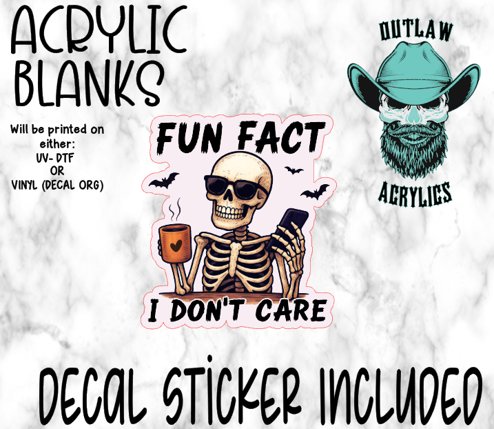 Fun Fact Acrylic & Decal Set