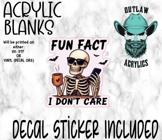 Fun Fact Acrylic & Decal Set
