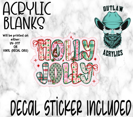 Holly Jolly Acrylic & Decal Set