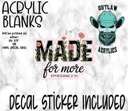Made For More Acrylic & Decal Set