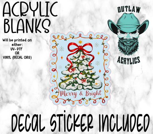 Merry & Bright Swirl Tree Acrylic & Decal Set