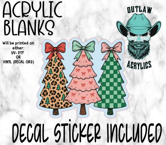 Leopard Checkered Bow Tree Acrylic & Decal Set