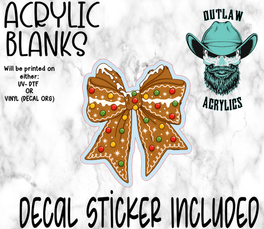 Gingerbread Bow Acrylic & Decal Set