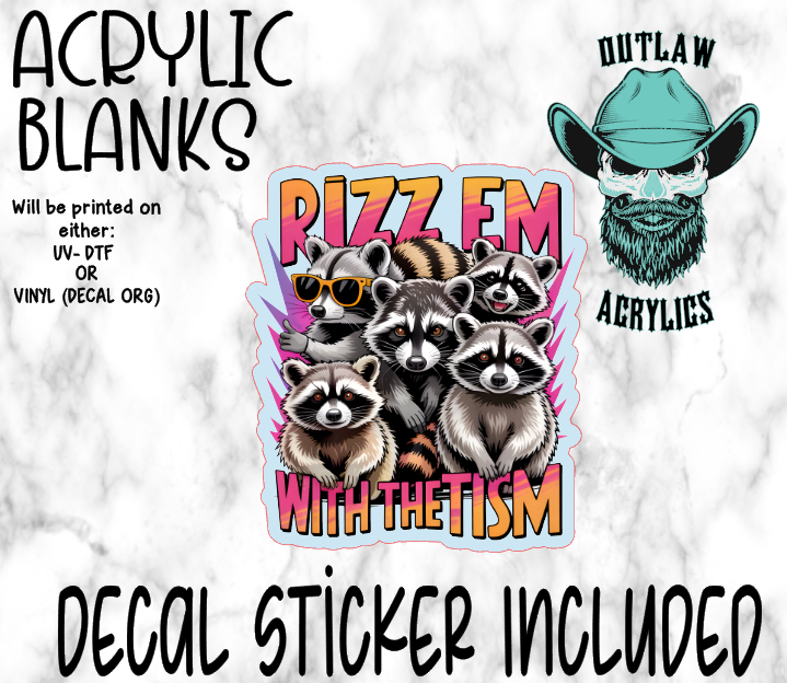 Rizz Em Acrylic & Decal Set- Outlaw Acrylics