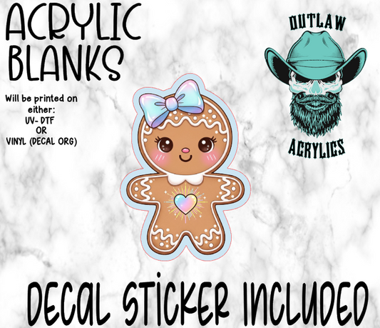Holo Gingerbread Girl Acrylic & Decal Set