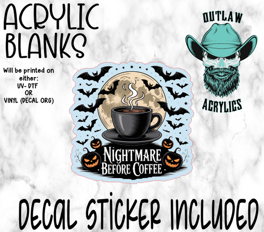 Nightmare Before Coffee Acrylic & Decal Set