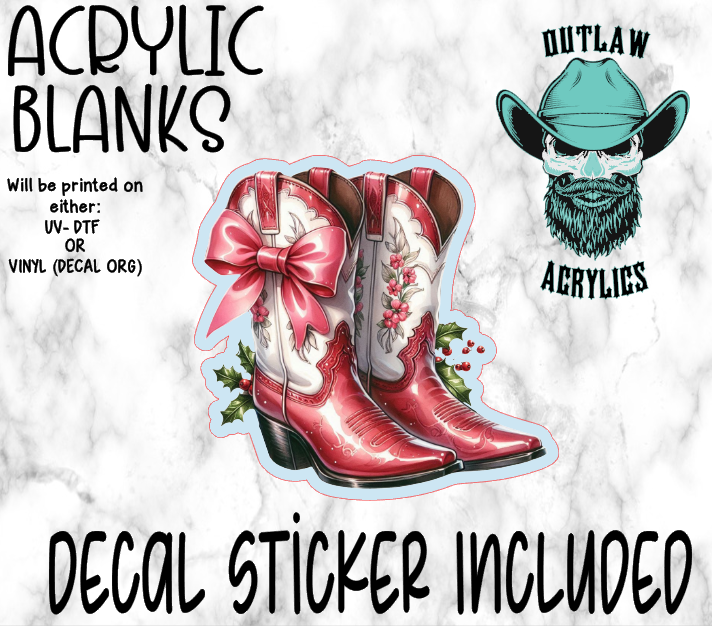 Christmas Boots Acrylic & Decal Set