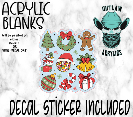 Christmas Croquette Retro Acrylic & Decal Set