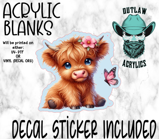Brown Highland Butterfly Acrylic & Decal Set