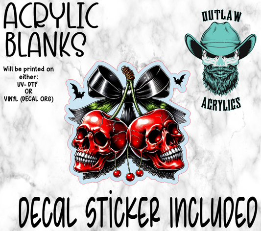 Red Cherry Skull Acrylic & Decal Set