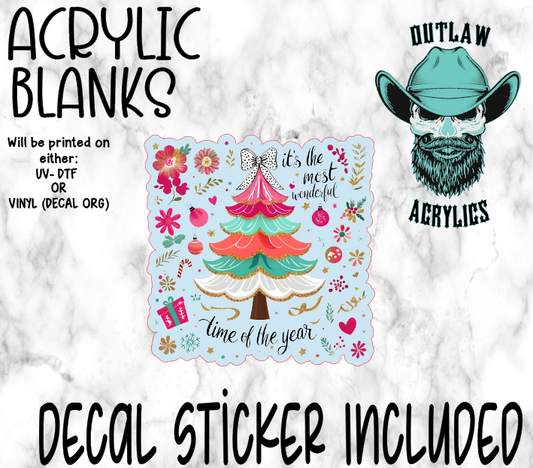 Pink Festive Year Acrylic & Decal Set