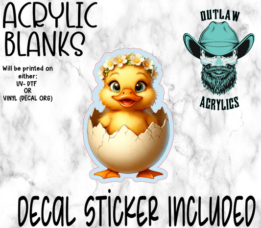 Chick Egg Headband Acrylic & Decal Set