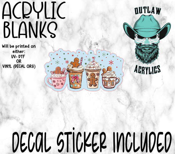 Gingerbread Cocoa Mugs Acrylic & Decal Set