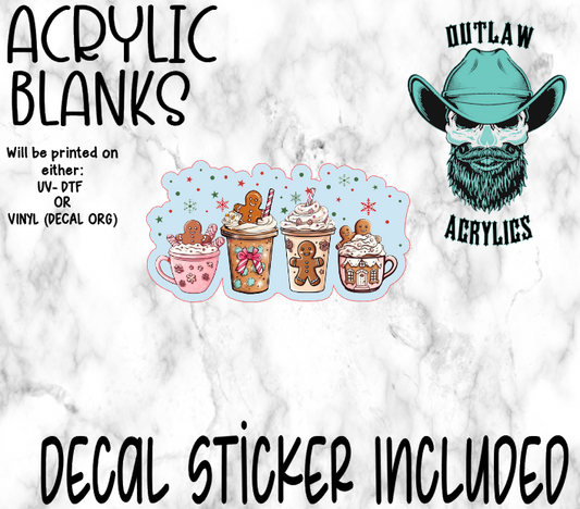 Gingerbread Cocoa Mugs Acrylic & Decal Set