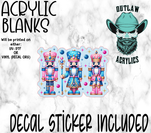 Pink Blue Nutcracker Acrylic & Decal Set