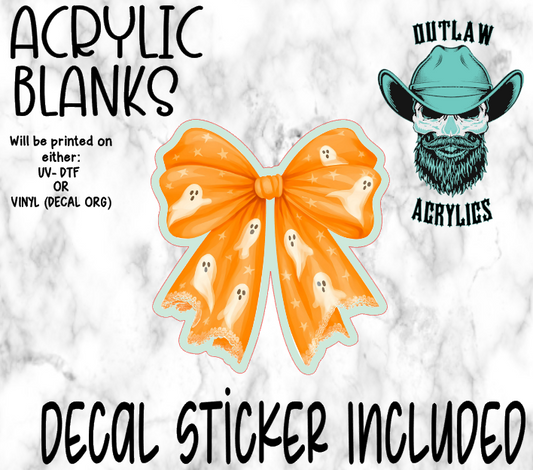 Orange Ghost Bow Acrylic & Decal Set
