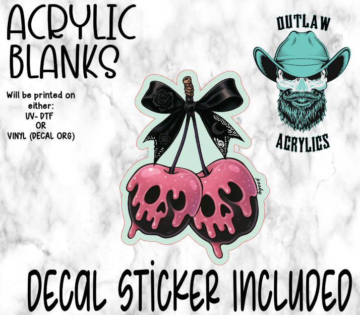 Black Cherry Drip Lace Bow Acrylic & Decal Set